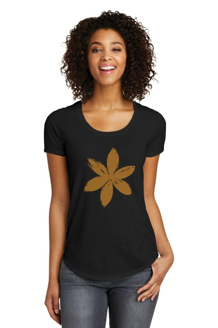 Comverses Women’s Gold Lily Black T-shirt