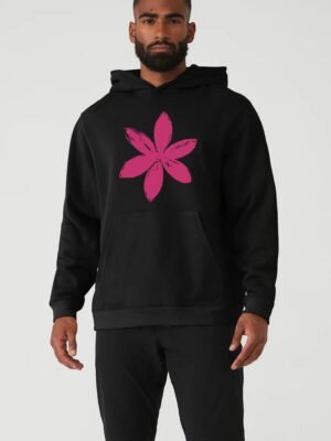 Comverses Men Pink Lily Hoodie Black