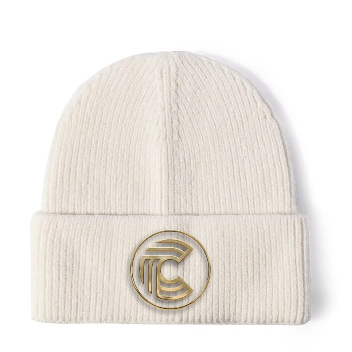 Comverses Logo Design White Beanie