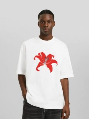 Comverses Men’s Red Giant Lily White T-shirt