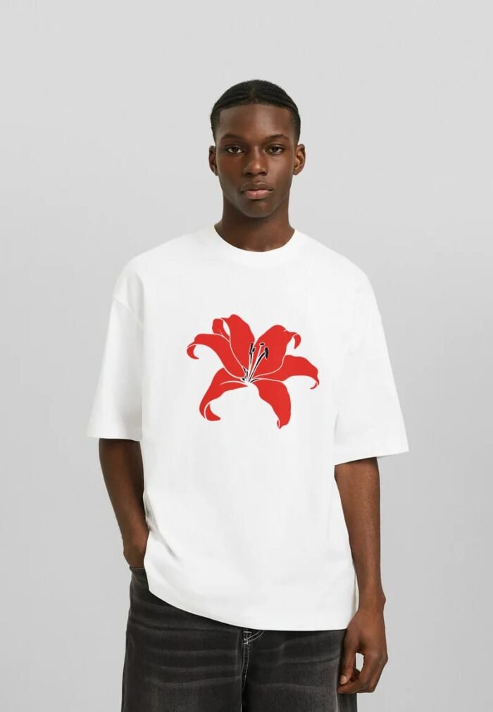 Comverses Men’s Red Giant Lily White T-shirt