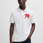 Comverses Mens Red Giant Lily Flower White Short Sleeves