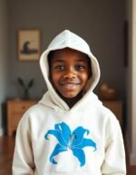 Comverses Kids Cyan Blue Giant Lily Hoodie