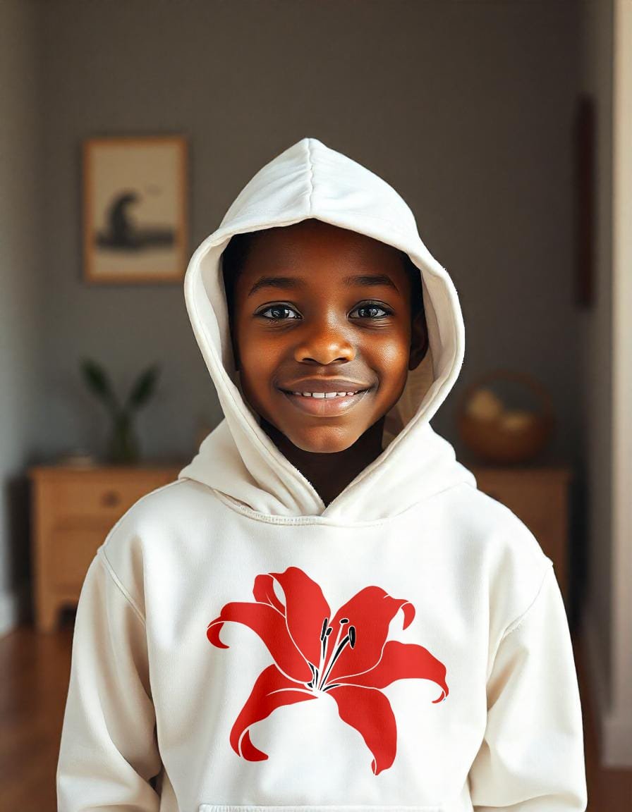 Comverses Kids Red Giant Lily Hoodie Comverses Kids Red Giant Lily Hoodie