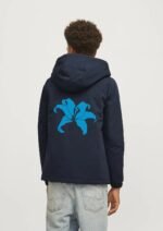 Comverses Men’s Cyan Blue Giant Lily Removable Hood Parka