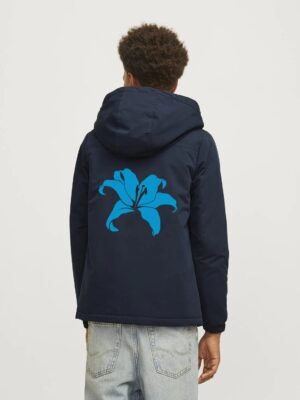 Comverses Men’s Cyan Blue Giant Lily Removable Hood Parka
