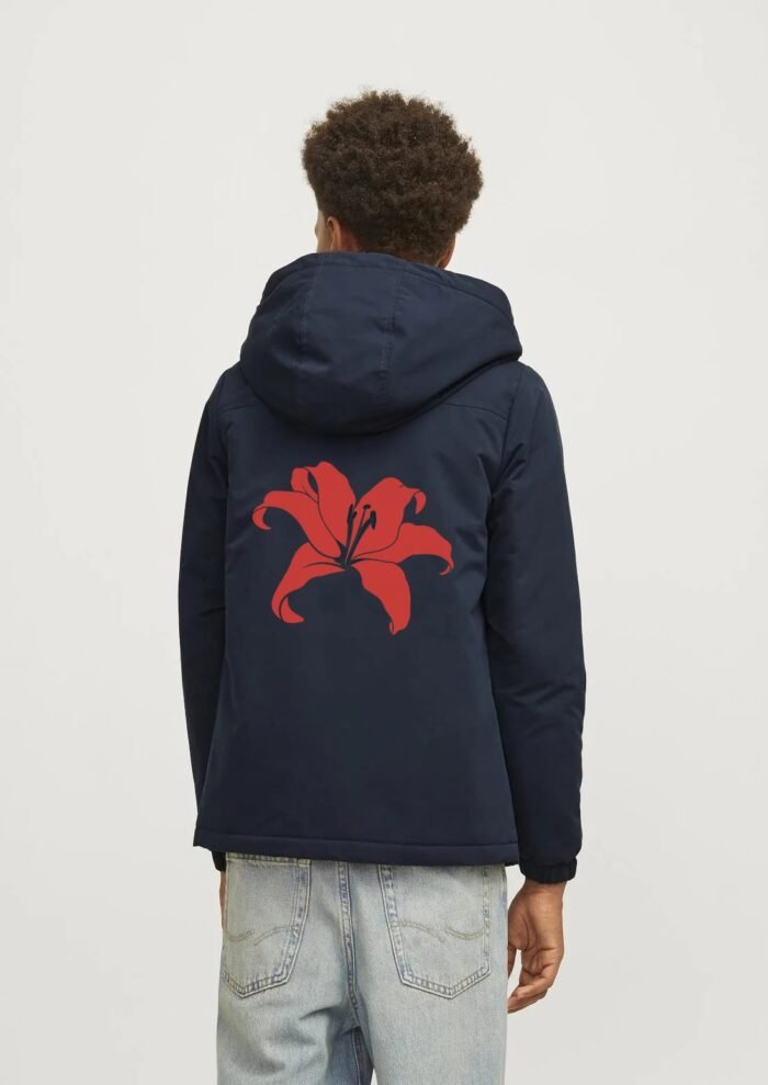 Comverses Men’s Red Giant Lily Removable Hood Parka