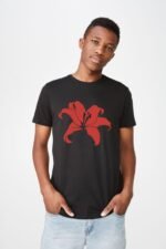 Comverses Men’s Red Giant Lily Black T-shirt
