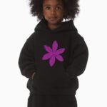 Comverses Kids Light Purple Lily Hoodie Black