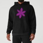 Comverses Men Light Purple Lily Hoodie Black
