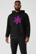 Comverses Men Light Purple Lily Hoodie Black