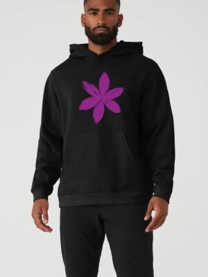 Comverses Men Light Purple Lily Hoodie Black