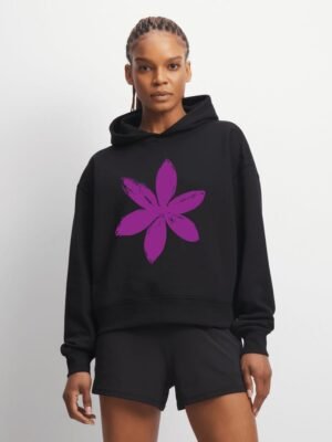 Comverses Women Light Purple Lily Hoodie Black