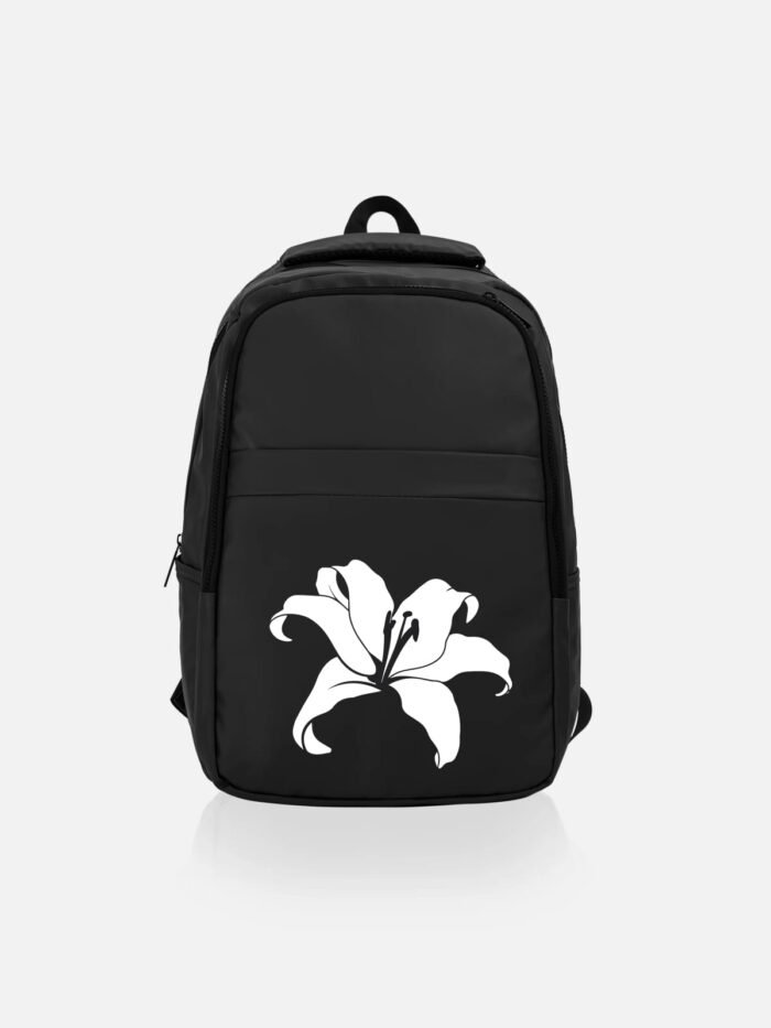 Comverses Giant Lily Design Black Backpack
