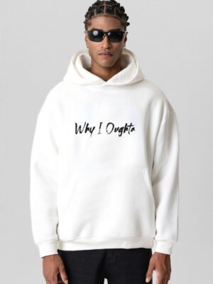 Comverses Men Why I Oughta Text Design Hoodie White