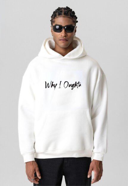 Comverses Men Why I Oughta Text Design Hoodie White