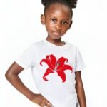 Comverses Kid’s Red Giant Lily White T-shirt