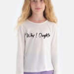 Comverses Girl’s Why I Oughta Text Design White Full Sleeve Shirt