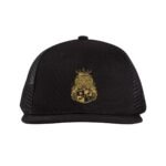 Comverses Gold Royal Crest Design Black Hat