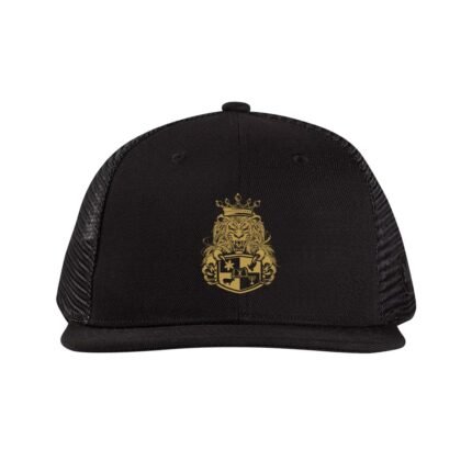 Comverses Gold Royal Crest Design Black Hat
