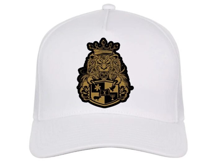 Comverses Gold Royal Crest Design White Hat