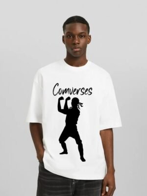 Comverses Mens with Comverses Design White T-Shirts