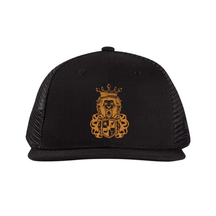 Comverses Orange Royal Crest Design Black Hat