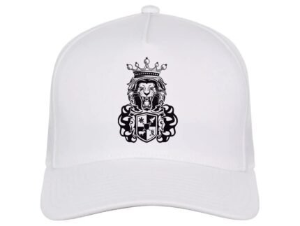 Comverses Black Royal Crest Design White Hat