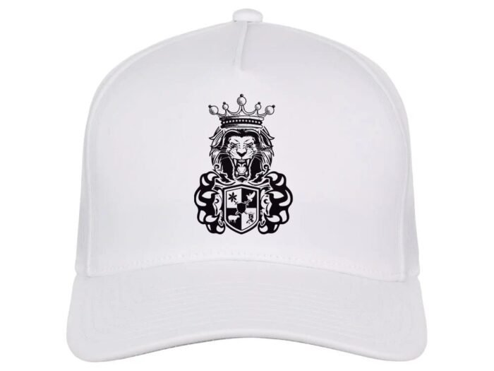 Comverses Black Royal Crest Design White Hat