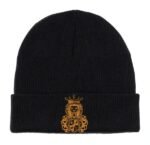 Comverses Orange Royal Crest Design Black Beanie
