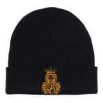 Comverses Orange Royal Crest Design Black Beanie