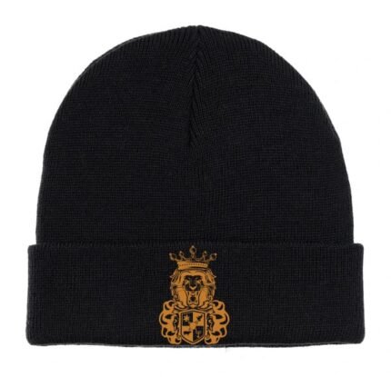 Comverses Orange Royal Crest Design Black Beanie