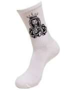 Comverses Black Royal Crest Design White Socks