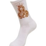 Comverses Orange Royal Crest Design White Socks