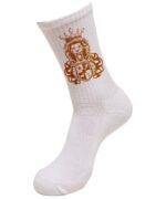 Comverses Orange Royal Crest Design White Socks