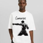 Comverses Mens with Comverses Design on Black and White T Shirt