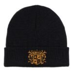 Comverses Crest Design Black Beanie