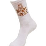 Comverses Orange Royal Crest White Socks