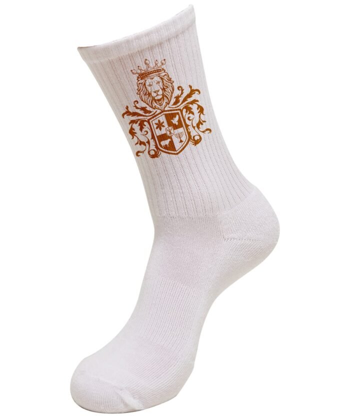 Comverses Orange Royal Crest White Socks