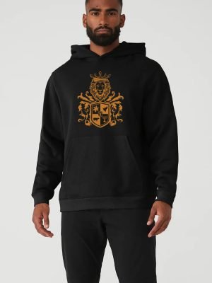 Comverses Men Orange Royal Crest Hoodie Black