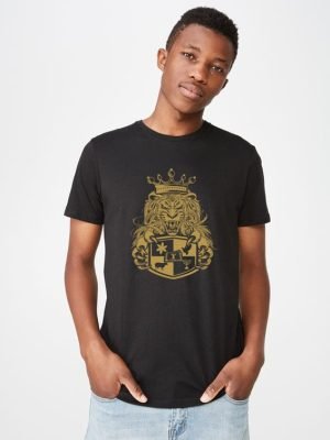 Comverses Men's Gold Royal Crest Black T Shirt