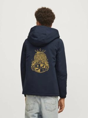 Comverses Men’s Gold Royal Crest Removable Hood Parka